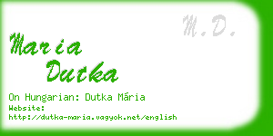 maria dutka business card